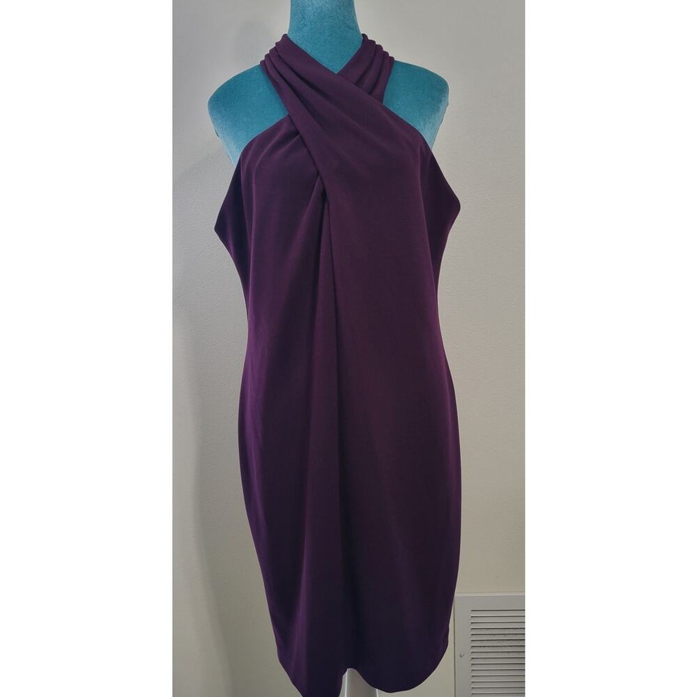 Eliza J Dress Womens Size 16 High Neck Midi Sleeveless Modern Sexy Classic Dress